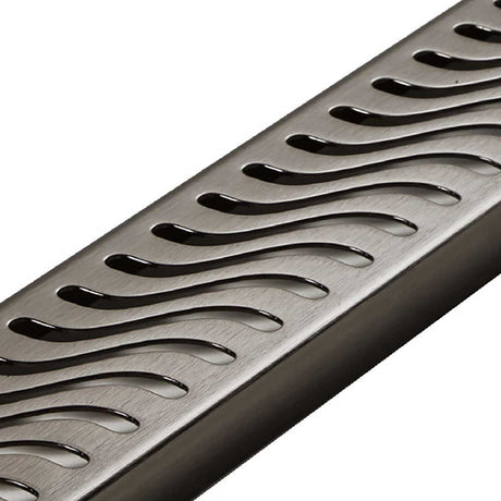 Flag Pattern Linear Shower Drain Black Nickel