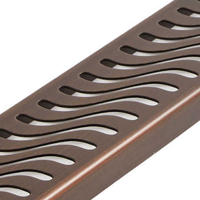 QuARTz Linear Shower Drain with Flag Grate - Oil Rubbed Bronze