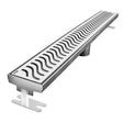 Quartz Linear Shower Drain Flag Grate Polished Chrome