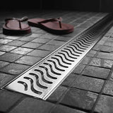 Quartz Brushed Stainless Flag Linear Shower Drain