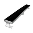 Quartz by ACO Glass Linear Shower Drain with Black Tempered Glass Grate