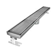 Quartz by ACO Glass Linear Shower Drain with Gray Tempered Glass Grate