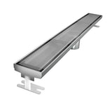 Quartz by ACO Glass Linear Shower Drain with Gray Tempered Glass Grate