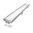 Quartz by ACO Glass Linear Shower Drain with White Tempered Glass Grate