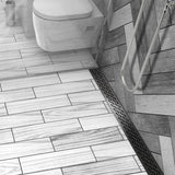 Stainless steel Hawaii shower drain with curved slot grate design