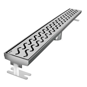 Quartz by ACO Hawaii linear shower drain with Brushed Stainless grate