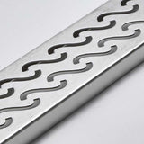Decorative Brushed Stainless shower channel drain with curved slot design