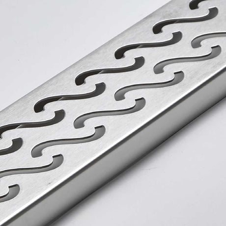 Decorative Brushed Stainless shower channel drain with curved slot design