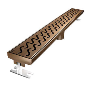 Quartz by ACO Hawaii linear shower drain Oil-Rubbed Bronze