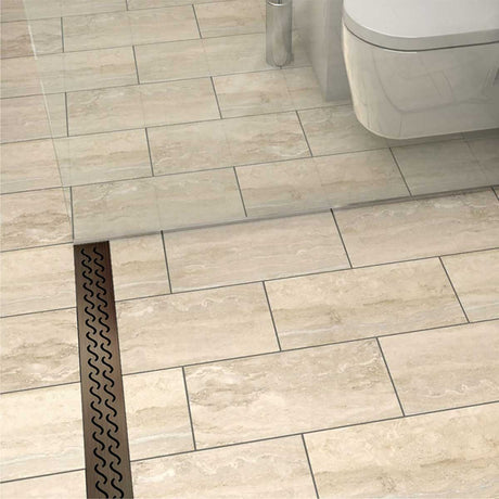 Quartz by ACO Oil-Rubbed Bronze shower channel drain
