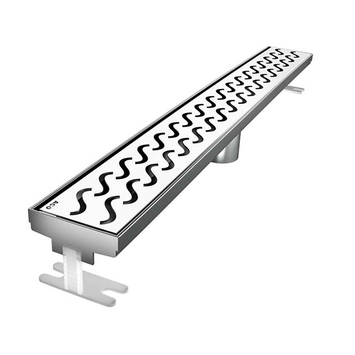 Quartz by ACO Hawaii linear shower drain polished chrome