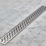 Hawaii pattern linear shower drain in polished chrome finish