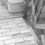 Modern polished chrome shower channel drain