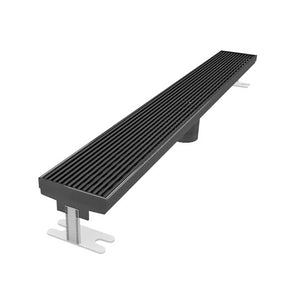 Quartz Linear Wedge shower drain with Black Nickel finish