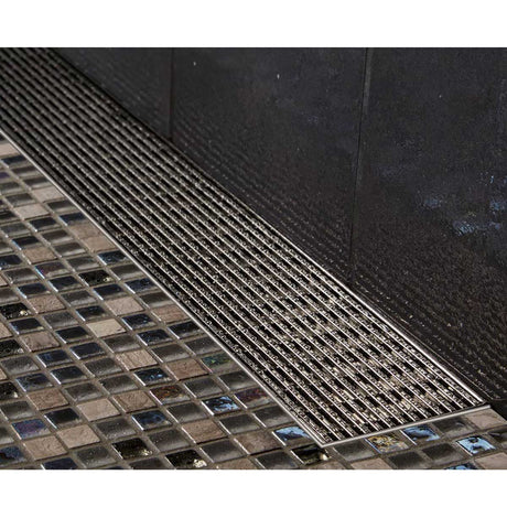 Quartz by ACO Black Nickel linear drain for walk-in showers