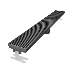 Quartz Linear Wedge shower drain in Matte Black finish