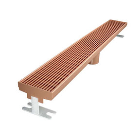 Quartz Linear Wedge shower drain with Rose Gold finish