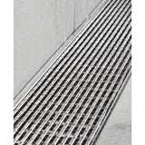 Quartz Linear Wedge shower drain in Brushed Stainless