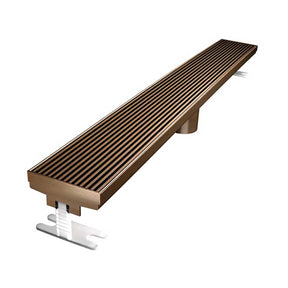 Quartz Linear Wedge shower drain in Oil-Rubbed Bronze finish