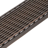 Oil-Rubbed Bronze linear shower drain with foot-friendly wedge grate