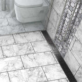 Decorative Quartz by ACO Mix Black Nickel shower drain grate for modern tile showers