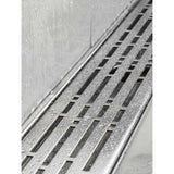 Stainless steel Quartz by ACO linear shower drain channel with Brushed Stainless decorative grate