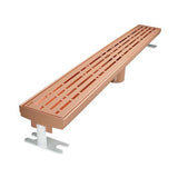 Quartz by ACO Mix Rose Gold linear shower drain with decorative geometric slot grate design