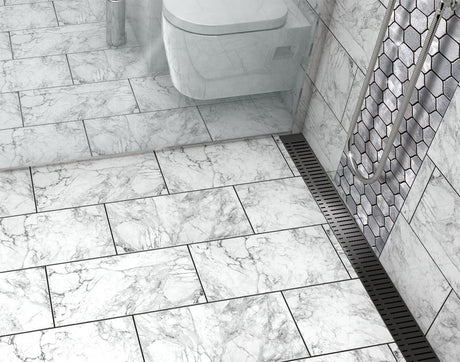 Quartz Piano shower drain in Black Nickel stainless steel for residential bathrooms