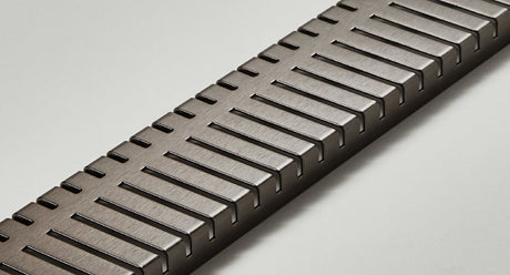 Decorative Piano grate linear shower drain with elegant Black Nickel finish