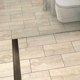 Oil-Rubbed Bronze Piano grate linear shower drain for curbless shower installation