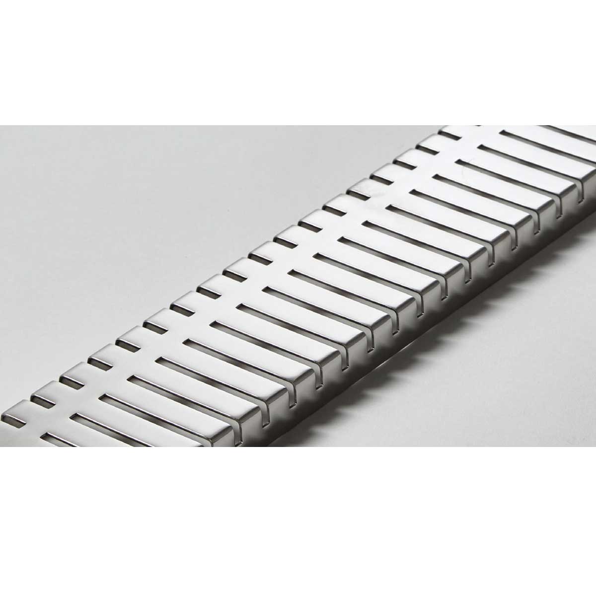 Premium Quartz Piano pattern stainless steel linear shower drain with polished chrome architectural finish
