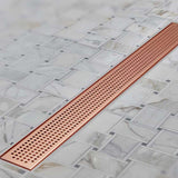 Quartz by ACO Rose Gold Piano grate linear shower drain with premium stainless steel construction