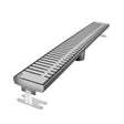 Quartz by ACO Piano linear shower drain with Brushed Stainless grate for modern tile showers