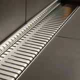 Quartz Piano shower drain in Brushed Stainless stainless steel for residential bathrooms