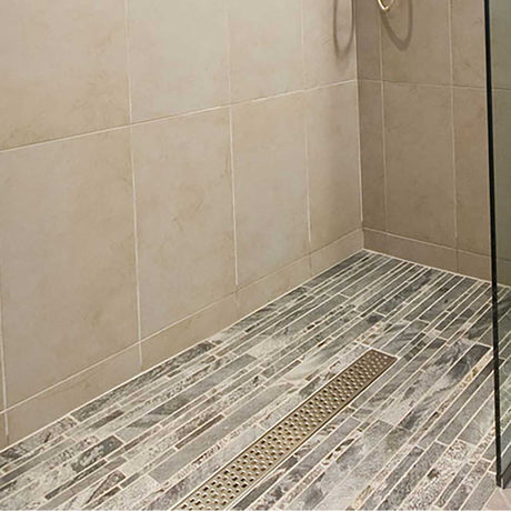 Quartz Linear Shower Drain Stainless Steel Pixel 55