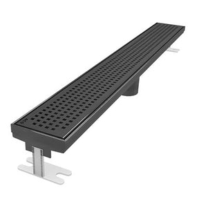 Quartz Linear Shower Drain Quadrato - Black Nickel