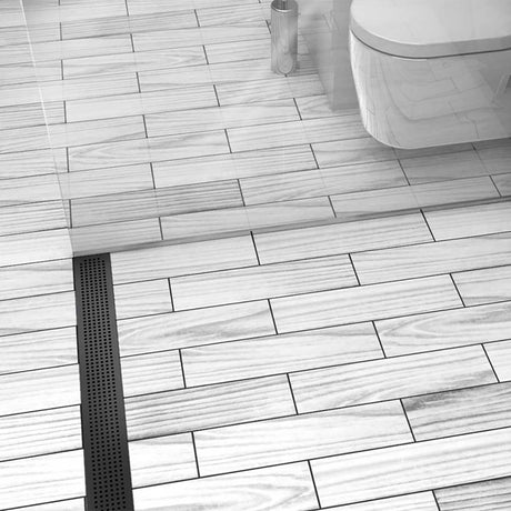 Decorative Matte Black linear shower drain for modern bathrooms