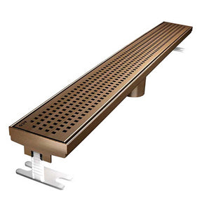 Quartz Linear Shower Drain Quadrato Oil-Rubbed Bronze
