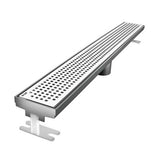 Quartz Quadrato Polished Chrome linear shower drain for luxury walk-in showers