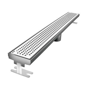 Quartz Quadrato Polished Chrome linear shower drain for luxury walk-in showers
