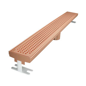 Quartz Quadrato Rose Gold linear shower drain
