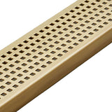 Quartz by ACO Satin Brass shower drain for modern bathroom renovation