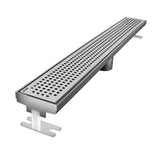 Quartz linear shower drain Quadrato brushed stainless
