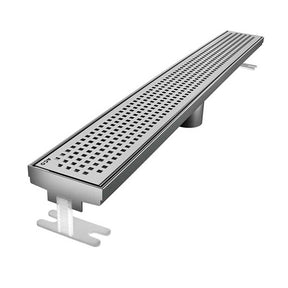 Quartz linear shower drain Quadrato brushed stainless