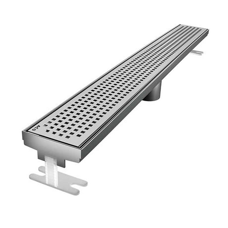 Quartz linear shower drain Quadrato brushed stainless