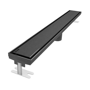 Quartz by ACO Solid Linear Shower Drain with Black Nickel Grate