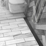 Premium Quartz by ACO Matte Black Solid Linear Shower Drain for Luxury Residential and Commercial Bathroom Renovations