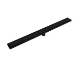 Quartz by ACO Matte Black Solid Linear Floor Drain for Contemporary Tile Shower Waterproofing and Remodeling Projects