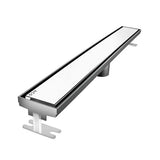 Quartz by ACO Solid Linear Shower Drain with Polished Chrome Grate