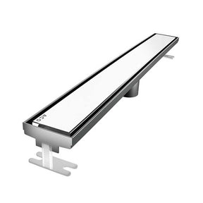 Quartz by ACO Solid Linear Shower Drain with Polished Chrome Grate